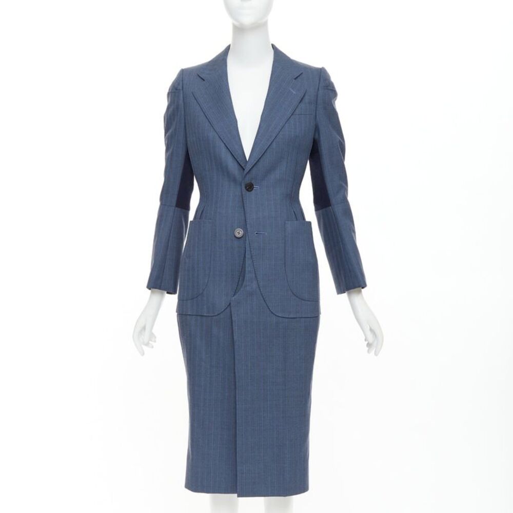 Junya Watanabe pinstriped tromp loeil seam coat